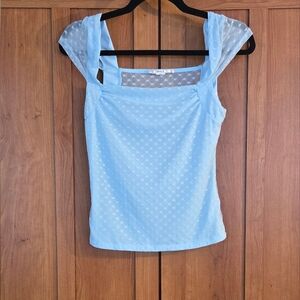Kimchi Blue Light Blue Sheer Blouse